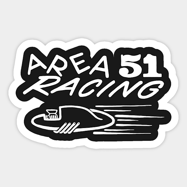 Area 51 Racing Logo White Sticker by brianlosey2